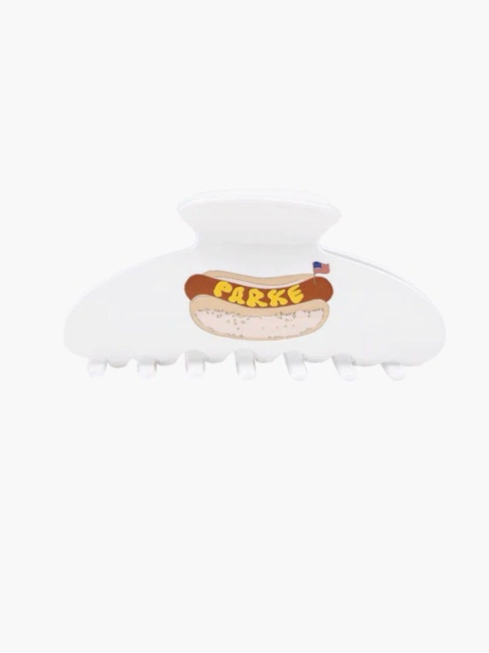Parke Hot Dog Claw Clip White NWT Sold Out